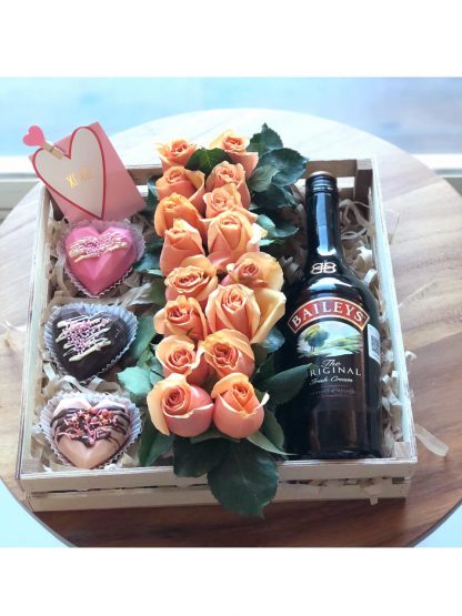 KIT BOTELLA, FLORES Y CHOCOLATES