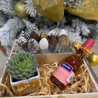 KIT BOTELLA Y FRESAS VINO TINTO