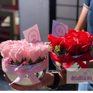 ARREGLO DE FLOR 9 ROSAS DE JABON