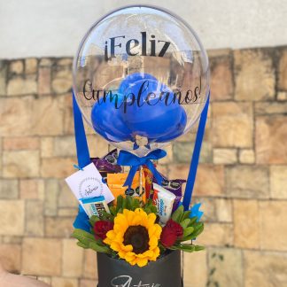 CAJA CON GLOBO y DULCES