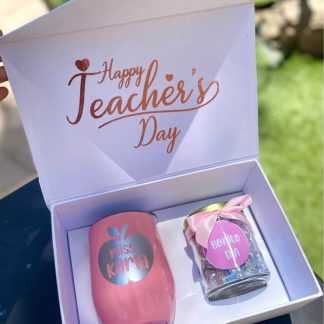 Termo personalizado y chocolates